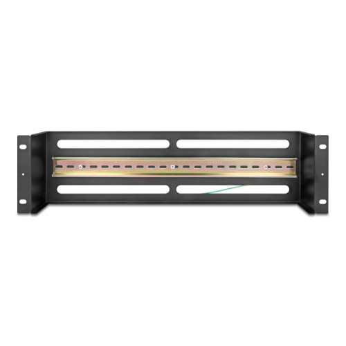 Delock 19″ Circuit-breaker strip with cover and DIN rail 3U metal black