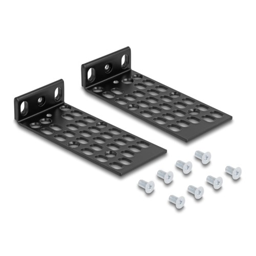 Delock Universal Rack Mounting Set 2 pieces black
