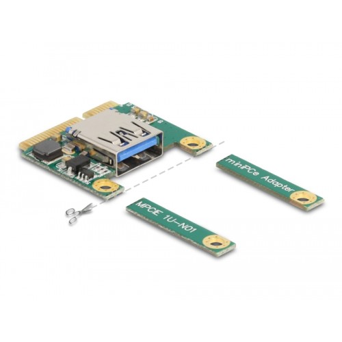 Delock Mini PCIe I/O 1 x USB 2.0 Type-A female full size / half size