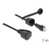 Delock Network Cable RJ45 plug to RJ45 plug Cat.6 STP with protective cap outdoor IP68 dust- and waterproof black 1 m