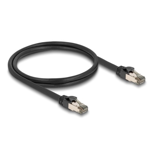 Delock RJ45 Network Cable Cat.6A U/FTP ultra flexible with inner metal jacket 1 m black