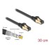 Delock RJ45 Network Cable Cat.6A male to male S/FTP black 30 cm with Cat.7 raw cable suitable for industrial and outdoor use