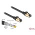 Delock RJ45 Network Cable Cat.6A male to male S/FTP black 10 m with Cat.7 raw cable suitable for industrial and outdoor use