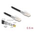 Delock RJ45 Network Cable Cat.6A S/FTP with secure clips set 0.5 m black