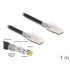 Delock RJ45 Network Cable Cat.6A S/FTP with secure clips set 1 m black