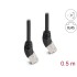 Delock RJ45 Network Cable Cat.6A S/FTP 45° upwards angled 0.5 m black