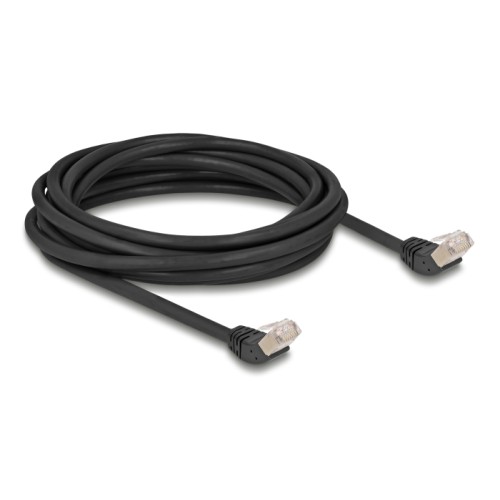 Delock RJ45 Network Cable Cat.6A S/FTP 45° upwards angled 5 m black