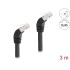 Delock RJ45 Network Cable Cat.6A S/FTP 45° downwards angled 3 m black