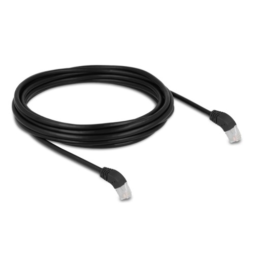 Delock RJ45 Network Cable Cat.6A S/FTP 45° downwards angled 5 m black