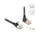 Delock RJ45 Network Cable Cat.6A S/FTP Slim 90° upwards angled / straight 1 m black