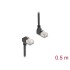 Delock RJ45 Network Cable Cat.6A S/FTP Slim 90° upwards / downwards angled 0.5 m black
