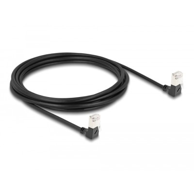Delock RJ45 Network Cable Cat.6A S/FTP Slim 90° downwards / downwards angled 3 m black 2