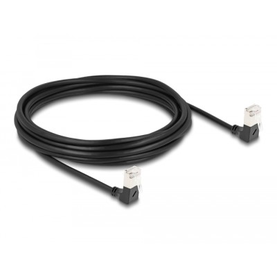 Delock RJ45 Network Cable Cat.6A S/FTP Slim 90° downwards / downwards angled 5 m black 2