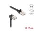 Delock RJ45 Network Cable Cat.6A S/FTP Slim 90° downwards angled / straight 0.25 m black