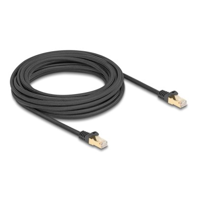 Delock RJ45 Network Cable with braided jacket Cat.6A S/FTP plug to plug 7.5 m black 2