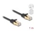 Delock RJ45 Flat Network Cable with braided jacket Cat.6A U/FTP plug to plug 1 m black
