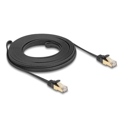 Delock RJ45 Flat Network Cable with braided jacket Cat.6A U/FTP plug to plug 7.5 m black 2