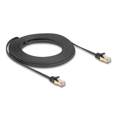 Delock RJ45 Flat Network Cable with braided jacket Cat.6A U/FTP plug to plug 10 m black 2