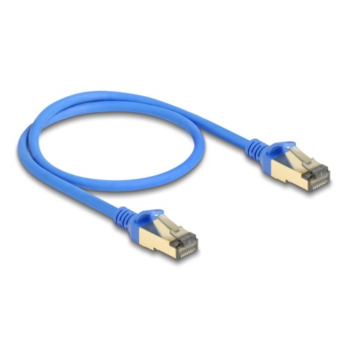 Delock RJ45 Network Cable Cat.8.1 F/FTP Slim 0.5 m blue