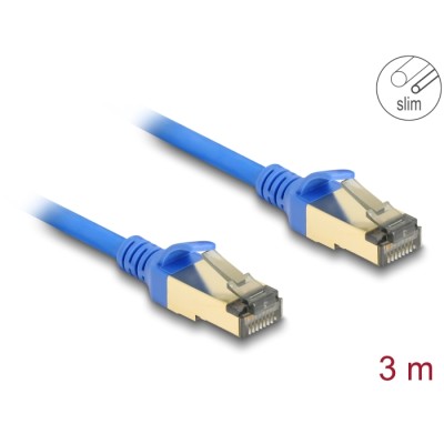 Delock RJ45 Network Cable Cat.8.1 F/FTP Slim 3 m blue