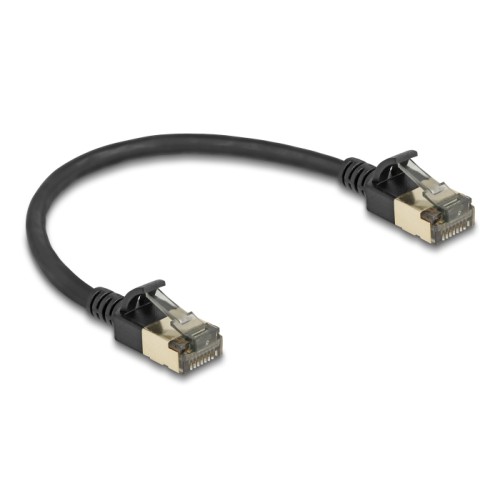 Delock RJ45 Network Cable Cat.8.1 F/FTP Slim Pro 0.25 m black