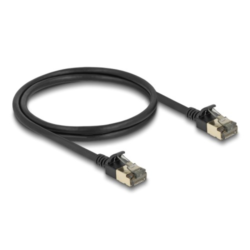 Delock RJ45 Network Cable Cat.8.1 F/FTP Slim Pro 1 m black