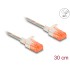 Delock RJ45 Network Cable Cat.6A U/UTP Slim 0.3 m transparent