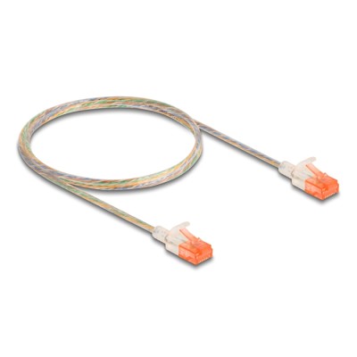 Delock RJ45 Network Cable Cat.6A U/UTP Slim 1 m transparent 2