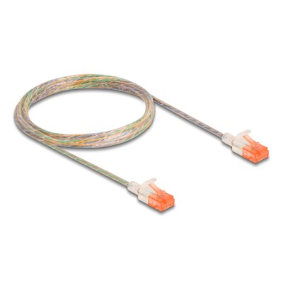 Delock RJ45 Network Cable Cat.6A U/UTP Slim 2 m transparent 2