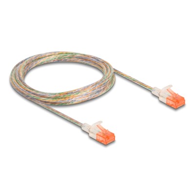 Delock RJ45 Network Cable Cat.6A U/UTP Slim 3 m transparent 2