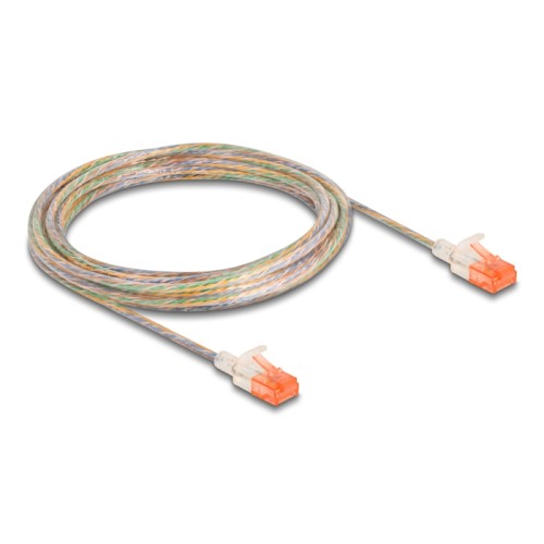 Delock RJ45 Network Cable Cat.6A U/UTP Slim 5 m transparent