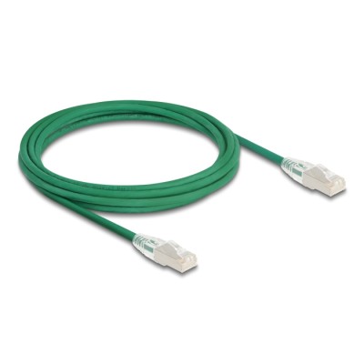 Delock RJ45 Network Cable Cat.6A plug to plug with curved latch U/FTP Slim 3 m green 2