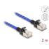 Delock RJ45 Network Cable with braided coating Cat.6A U/FTP Slim 2 m blue