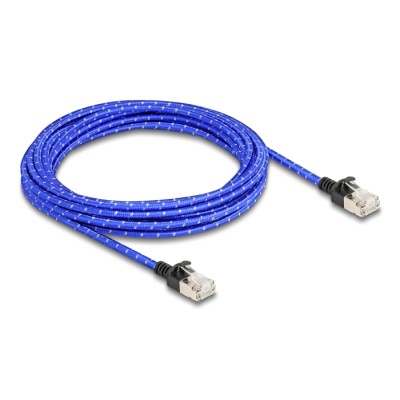 Delock RJ45 Network Cable with braided coating Cat.6A U/FTP Slim 5 m blue 2