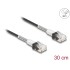 Delock RJ45 Network Cable with double bend protection Cat.6A UTP Slim 0.3 m black