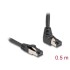 Delock RJ45 Network Cable Cat.8.1 S/FTP 90° upwards angled / straight 0.5 m black