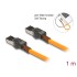 Delock RJ45 Network Cable with USB Type-C™ port finder function Self Tracing Cat.6A S/FTP 1 m orange