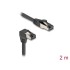 Delock RJ45 Network Cable Cat.8.1 S/FTP 90° downwards angled / straight 2 m black