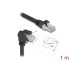 Delock GigE Camera Cable RJ45 plug 45° rotated and 90° angled with screws to RJ45 plug Cat.6 S/FTP 1 m black