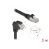 Delock GigE Camera Cable RJ45 plug 45° rotated and 90° angled with screws to RJ45 plug Cat.6 S/FTP 3 m black