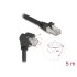 Delock GigE Camera Cable RJ45 plug 45° rotated and 90° angled with screws to RJ45 plug Cat.6 S/FTP 5 m black
