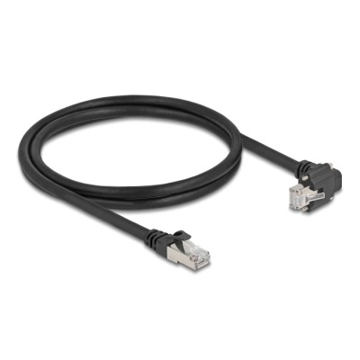 Delock GigE Kamera Cable RJ45 plug 90° angled with screws to RJ45 plug Cat.6 S/FTP 1 m black 2