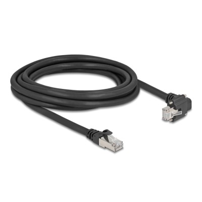 Delock GigE Kamera Cable RJ45 plug 90° angled with screws to RJ45 plug Cat.6 S/FTP 3 m black 2