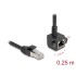 Delock Network Extension Cable RJ45 plug to RJ45 jack 90° angled Cat.6 F/UTP 0.25 m black