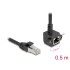 Delock Network Extension Cable RJ45 plug to RJ45 jack 90° angled Cat.6 F/UTP 0.5 m black