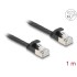 Delock RJ45 Flat Patch Cable plug to plug Cat.6A U/FTP 1 m black