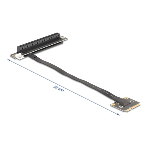 Delock Adapter Mini PCIe male to PCIe 3.0 x16 slot 90° angled with cable 20 cm
