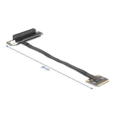 Delock Adapter Mini PCIe male to PCIe 3.0 x8 slot 90° angled with cable 20 cm 2