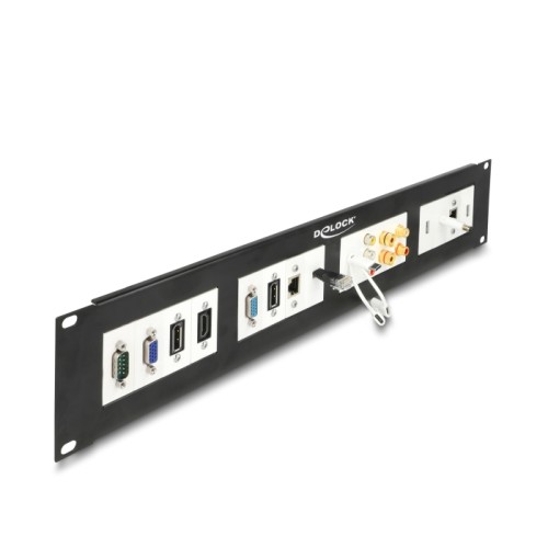 Delock Easy 45 19″ Patch Panel cut-out 4 x 90.5 x 45.2 mm, 2U, black