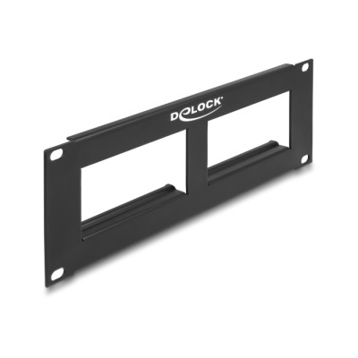 Delock Easy 45 10″ Patch Panel cut-out 2 x 90.5 x 45.2 mm, 2U, black 2